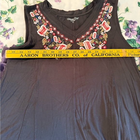 Coldwater Creek Embroidered Sleeveless V-Neck Maxi Dress - Picture 4 of 5